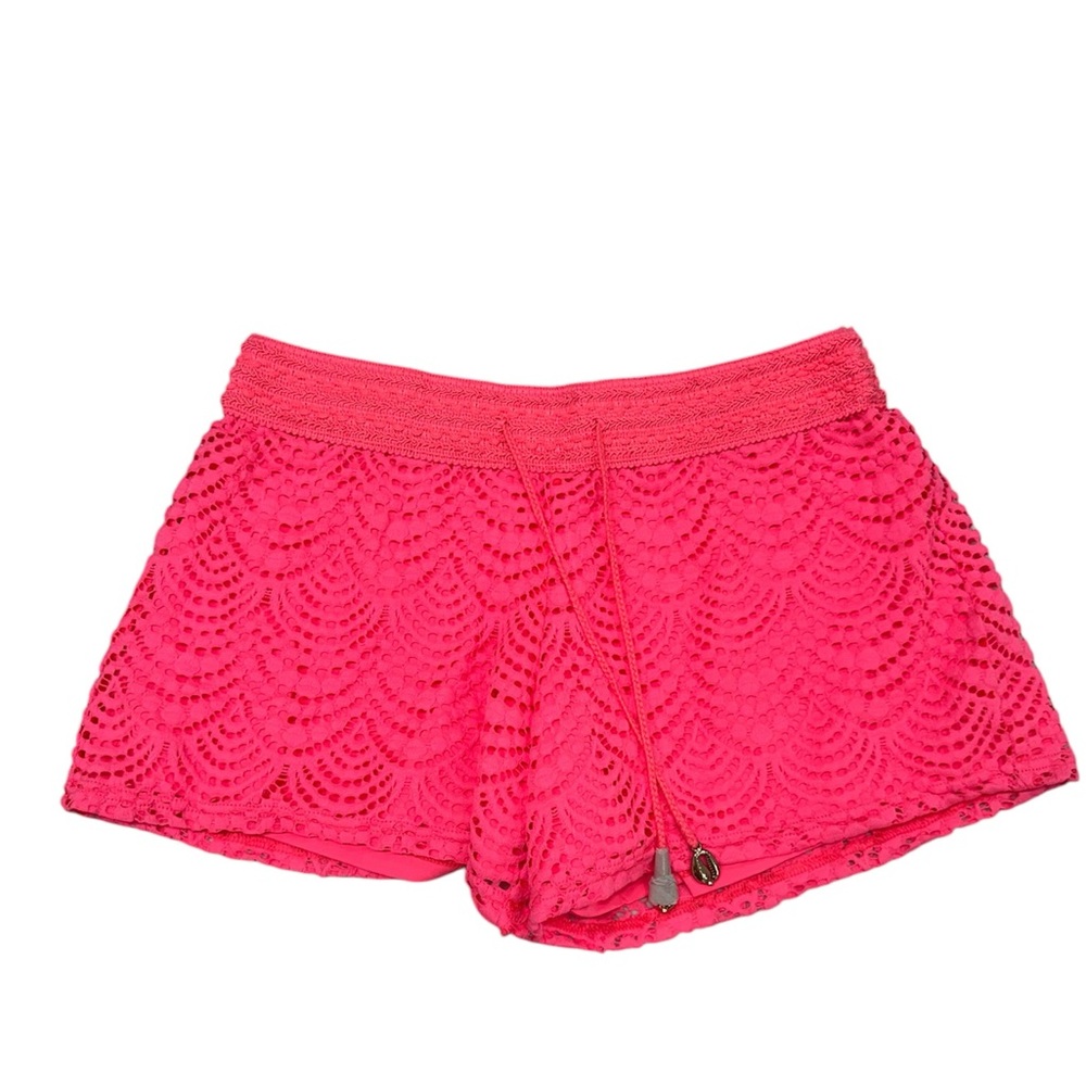 Lilly Pulitzer‎ Claudette Crocheted Pink Shorts Coral Reef Style 26073 S NWOT